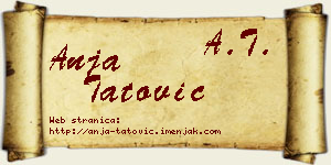 Anja Tatović vizit kartica